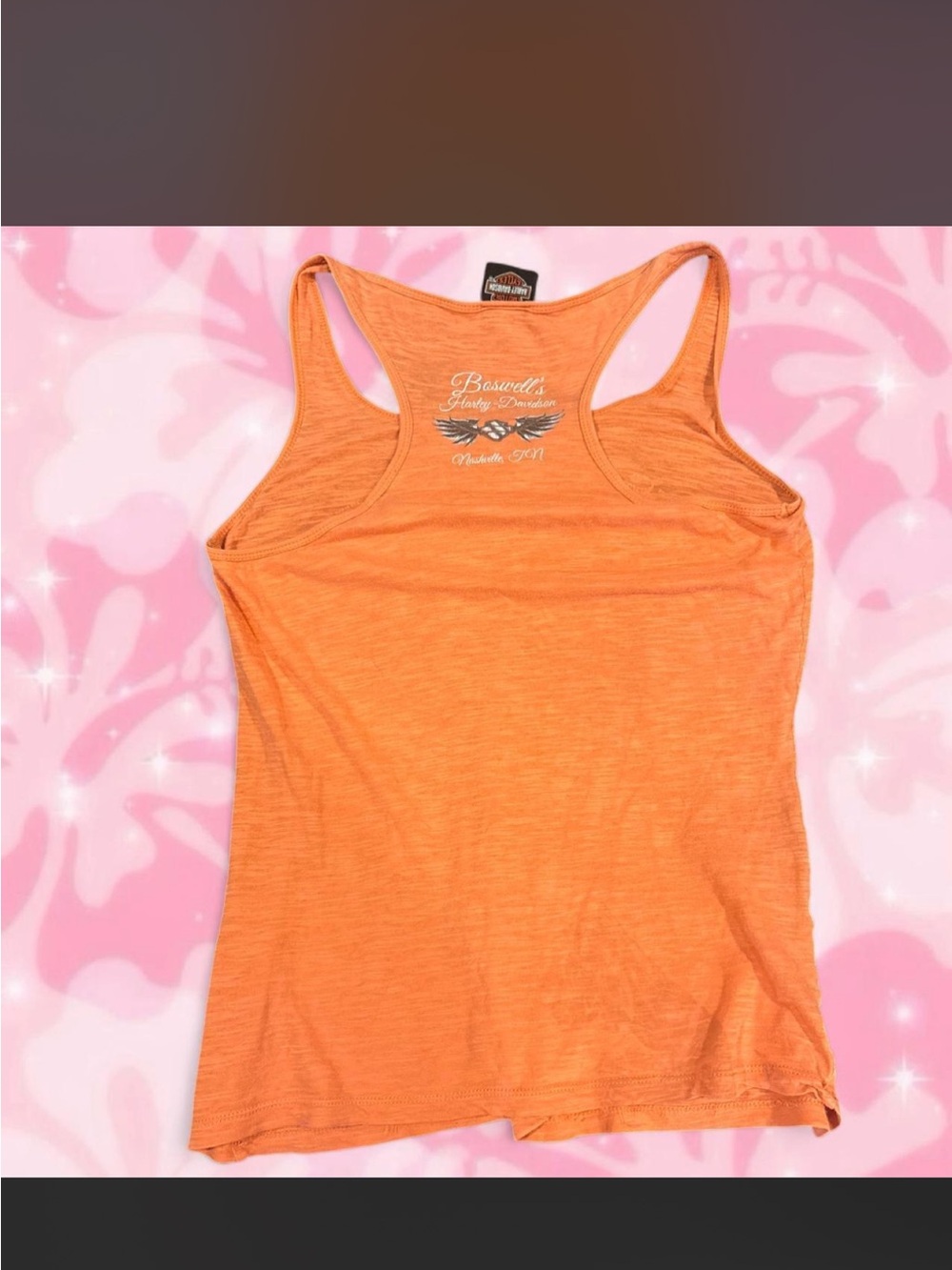 Harley-Davidson Orange 'Ride Free' Racerback Tank-L - Picture 3 of 4